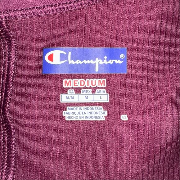 NWT Champion Ribbed V-Neck Sport Bra in Dark Berry - Picture 3 of 6